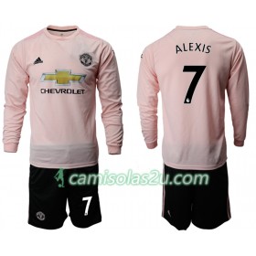 Camisolas de Futebol Manchester United ALEXIS 7 Criança Equipamento Alternativa 2018/19 Manga Comprida